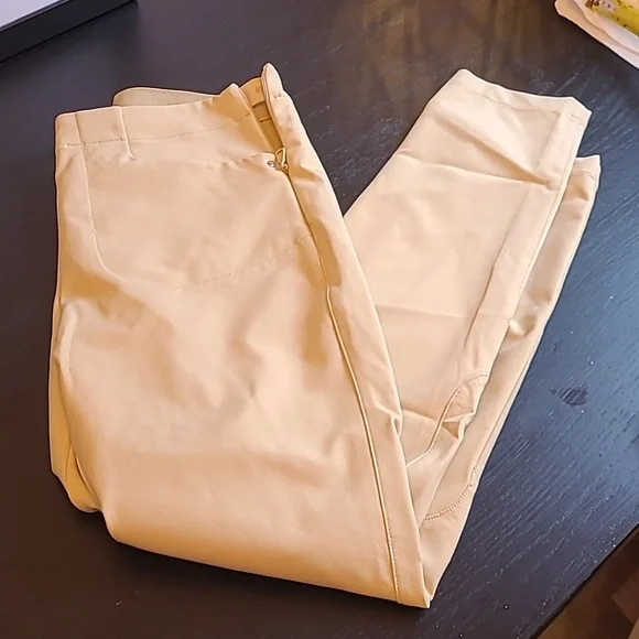 RALPH LAUREN tan slim leg stretch athletic pant - Picture 3 of 10